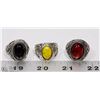 Image 1 : 3 SETS OF  GEMSTONE RINGS
