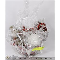 ROUND METAL GIFT BASKET