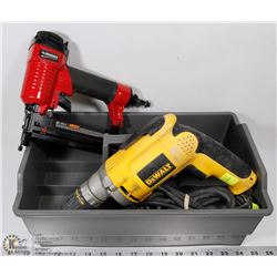DEWALT DRYWALL SCREW DRIVER, AND HUSKY NAILER.
