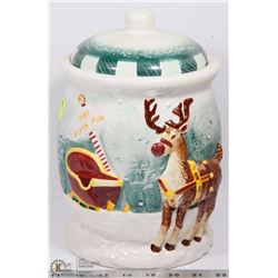 VINTAGE 1999 REINDEER COOKIE JAR
