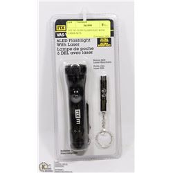 LOT OF TWO LED FLASHLIGHT/ LASER SETS