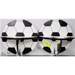 PAIR OF SOCCER BALL SHELVES