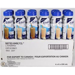 CASE OF ENSURE MEAL SUPPLEMENTS VANILLA BB JUL2018