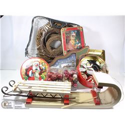 X-LARGE FLAT OF CHRISTMAS DECOR.