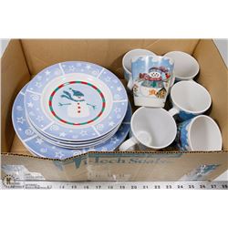 BOX OF CHRISTMAS DISHES