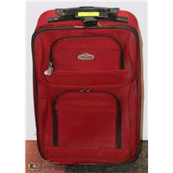 SMALL RED SUITCASE.
