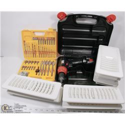 BOX OF NEW HEAT VENTS (9), ALLIED BIT SET, BLACK &