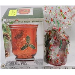 CANDLE HOLDER WITH CANDLE.