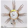 Image 1 : VINTAGE INGRAHAM BRASS ELECTRIC WALL CLOCK
