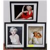 Image 1 : 3 MARYLYN MONROE FRAMED PHOTOGRAPHS