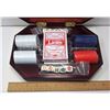Image 1 : #2 - POKER SET IN GLASS TOPPED WOODEN BOX