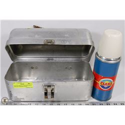 VINTAGE METAL LUNCH BOX WITH VINTAGE THERMOS FROM