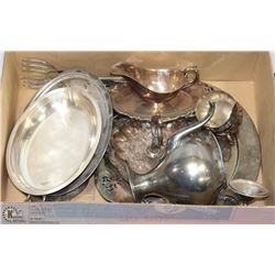 LOT OF SERVEWARE SOME SILVER PLATED, ROGERS