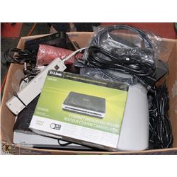 LARGE BOX WITH ALL IN ONE PRINTER, DLINKS, MODEMS