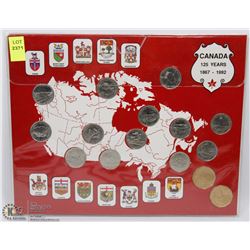 15 COIN CANADA 125 YEARS SET IN CARDBOARD DISPLAY