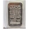 Image 1 : 1-OZ FINE SILVER JOHNSON MATTHEY SERIALIZED BAR