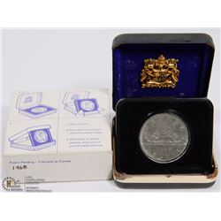 1968 CANADIAN DOLLAR COIN IN DISPLAY