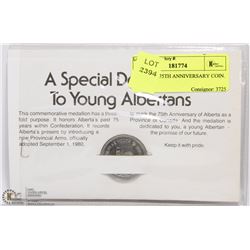 ALBERTA 75TH ANNIVERSARY COIN.