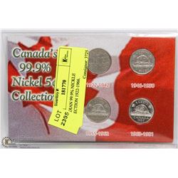 CANADIAN 99.9% NICKEL COLLECTION 1922-1966.