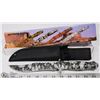 Image 1 : NEW 12" SKULL CAMO DESIGN SURVIVOR KNIFE W/ SHEATH