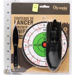 NEW OLYMPIA EDGE 3PC THROWING KNIVES W/ SHEATH AND
