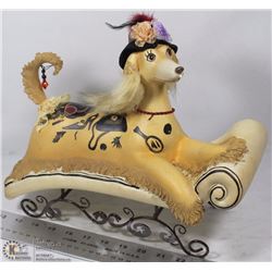 NEW POODLE ON A PILLOW FIGURINE 13" X 11" TALL