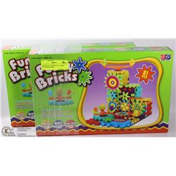 BUNDLE OF 2 NEW 81 PC  FUNNY BRICKS,BATTERY