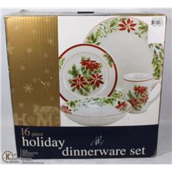 16PC CHRISTMAS DINNER SET NEW IN BOX.