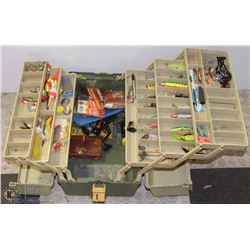 FISHING TACKLE BOX WITH CONTENTS.