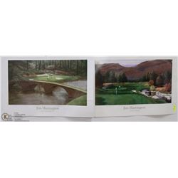 2 LARGE GOLF RELATED PRINTS