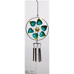ROUND GREEN LEAF WIND CHIMES