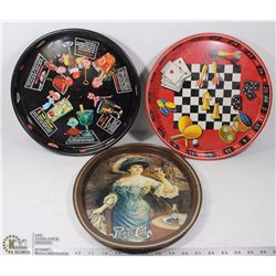 PAIR OF VINTAGE BAR TRAYS AND A PEPSI TRAY