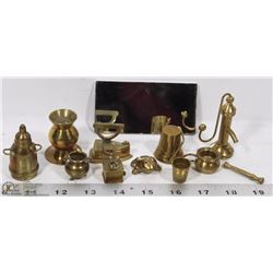 BOX W/ 10 COLLECTIBLE BRASS MINIATURES
