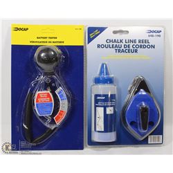 BATTERY TESTER SOLD WITH CHALK LINE REEL KIT