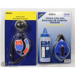BATTERY TESTER SOLD WITH CHALK LINE REEL KIT