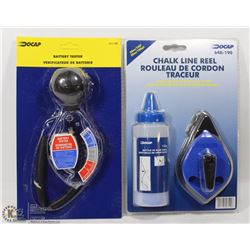 BATTERY TESTER SOLD WITH CHALK LINE REEL KIT