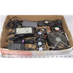 FLAT OF COMPUTER FANS & POWER SUPPLIES