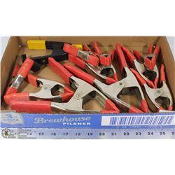 FLAT OF 10 PLUS CLAMPS WITH RUBBER ENDS & HANDLES