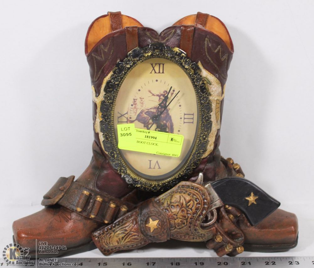 COWBOY BOOT CLOCK.