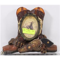 COWBOY BOOT CLOCK.