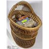 Image 1 : WICKER BASSINET WITH 1986 DOLL WITH EYES THAT OPEN