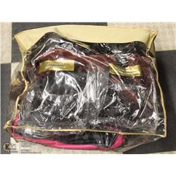 BAG OF ASSORTED PURSES, NEW AND USED , LEATHER AND