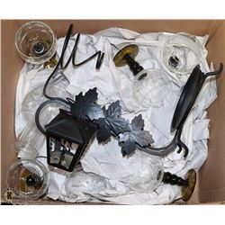 VINTAGE CRYSTAL WINE DECANTER AND 6 CRYSTAL GREEN