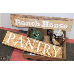 LOT OF HANDMADE "RANCH HOUSE AND PANTRY" WOOD