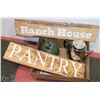 Image 1 : LOT OF HANDMADE "RANCH HOUSE AND PANTRY" WOOD