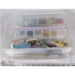 LARGE LOT OF BEADS AND JEWELRY MAKING SUPPLIES