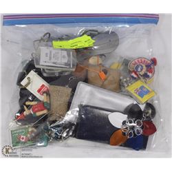 BAG OF KEYCHAINS.