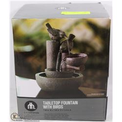 TABLE TOP FOUN TAIN WITH BIRDS.