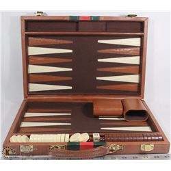 ATTACHÉ STYLE LEATHERETTE BACKGAMMON BOARD