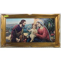 LARGE PICTURE OF MARY, JOSEPH & JESUS.